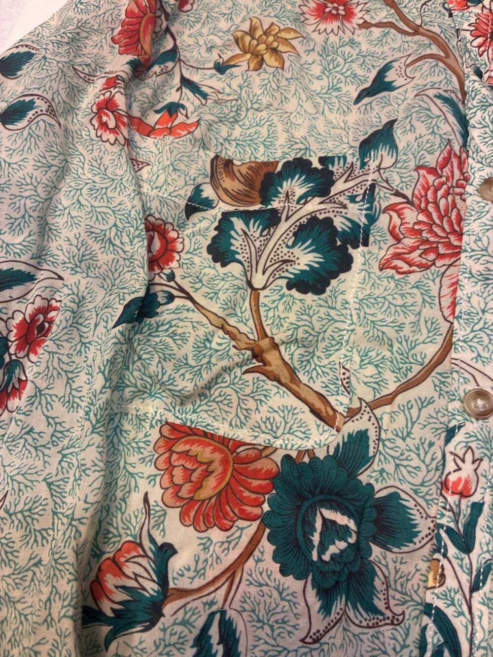 Pilcro Floral Long Sleeve Button Down Shirt Size M - Picture 11 of 16